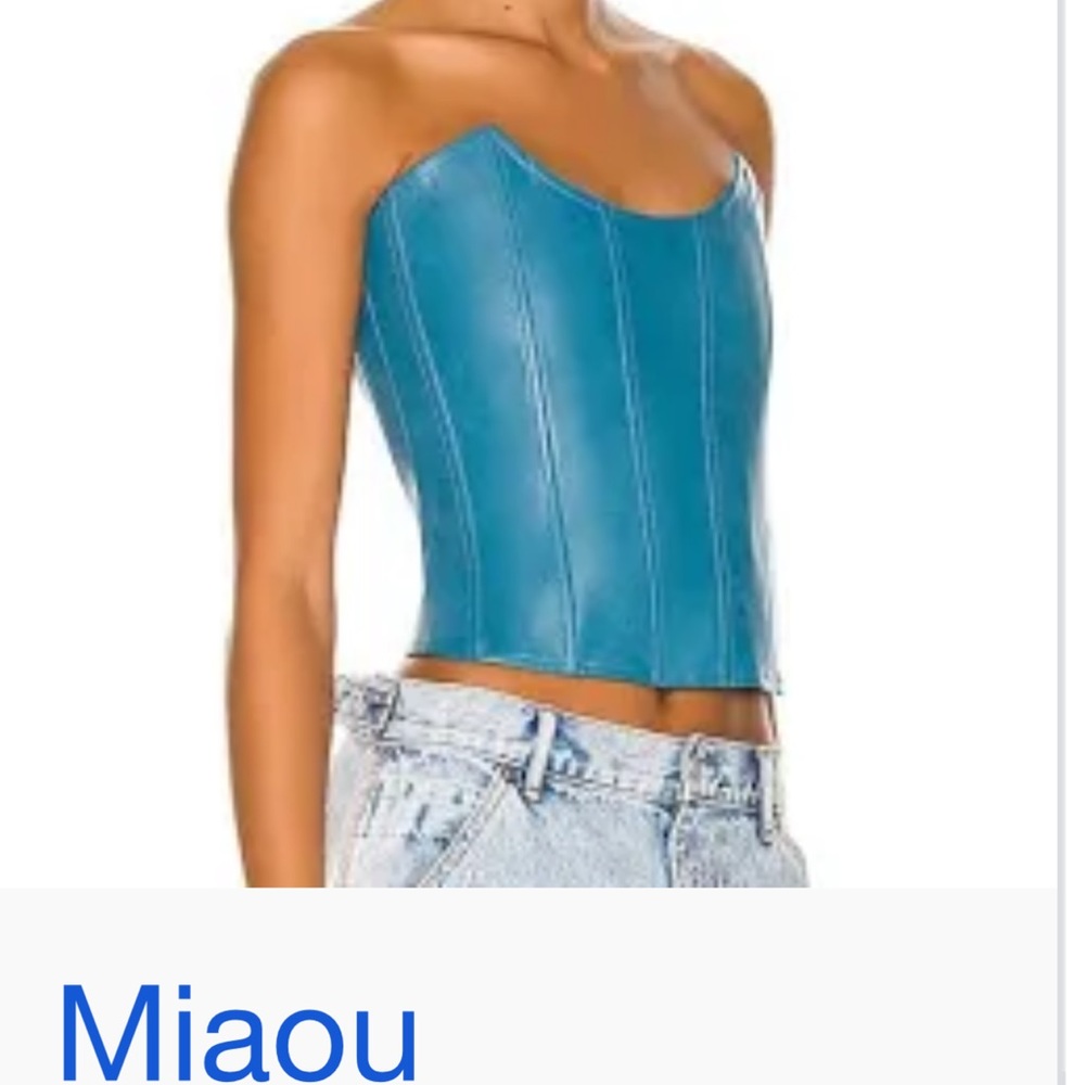 MIAOU corset top in a shade of blue